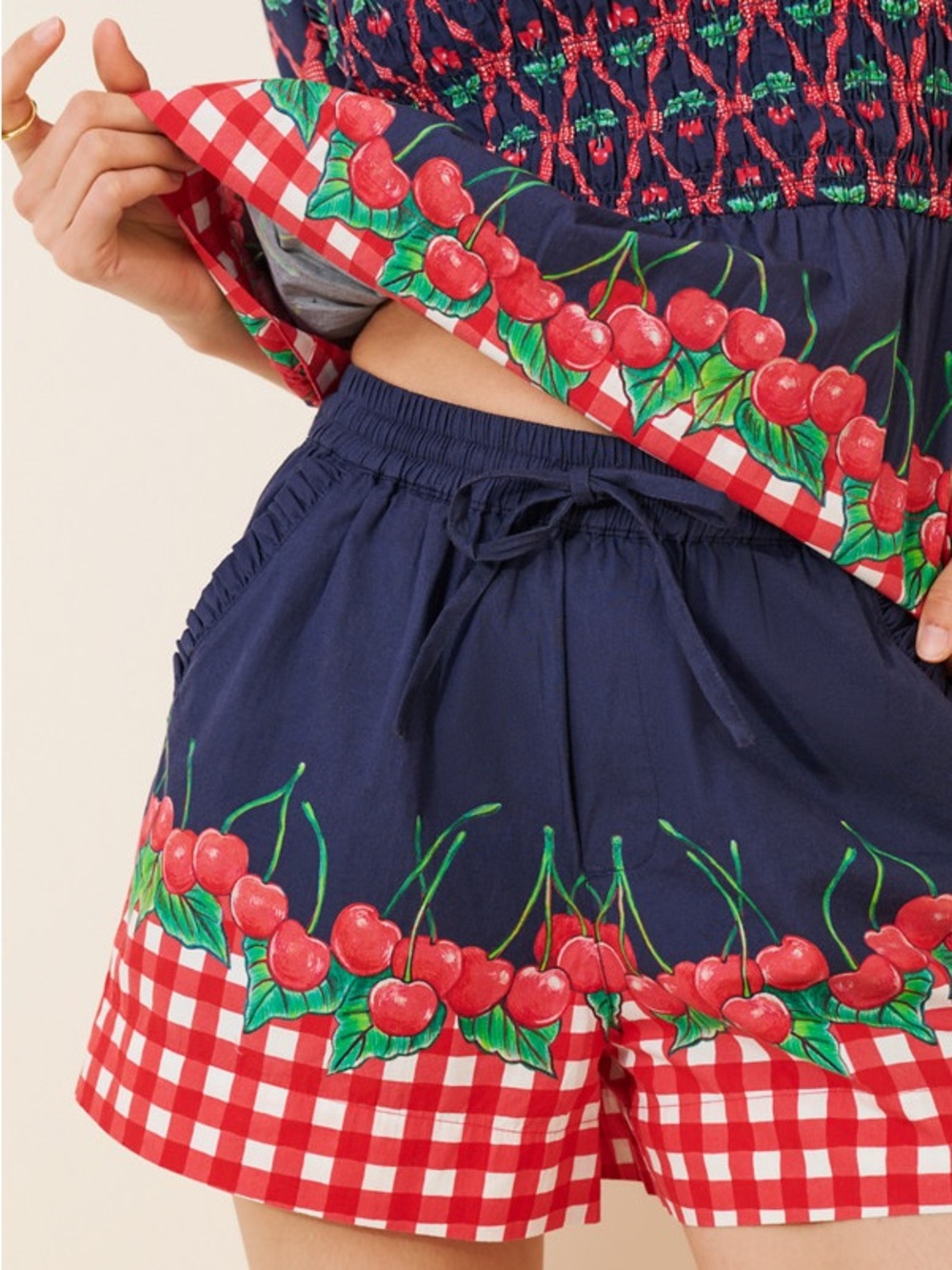 Damson Madder Cherry Pie shorts size UK 16/ US 12 - Picture 2 of 4